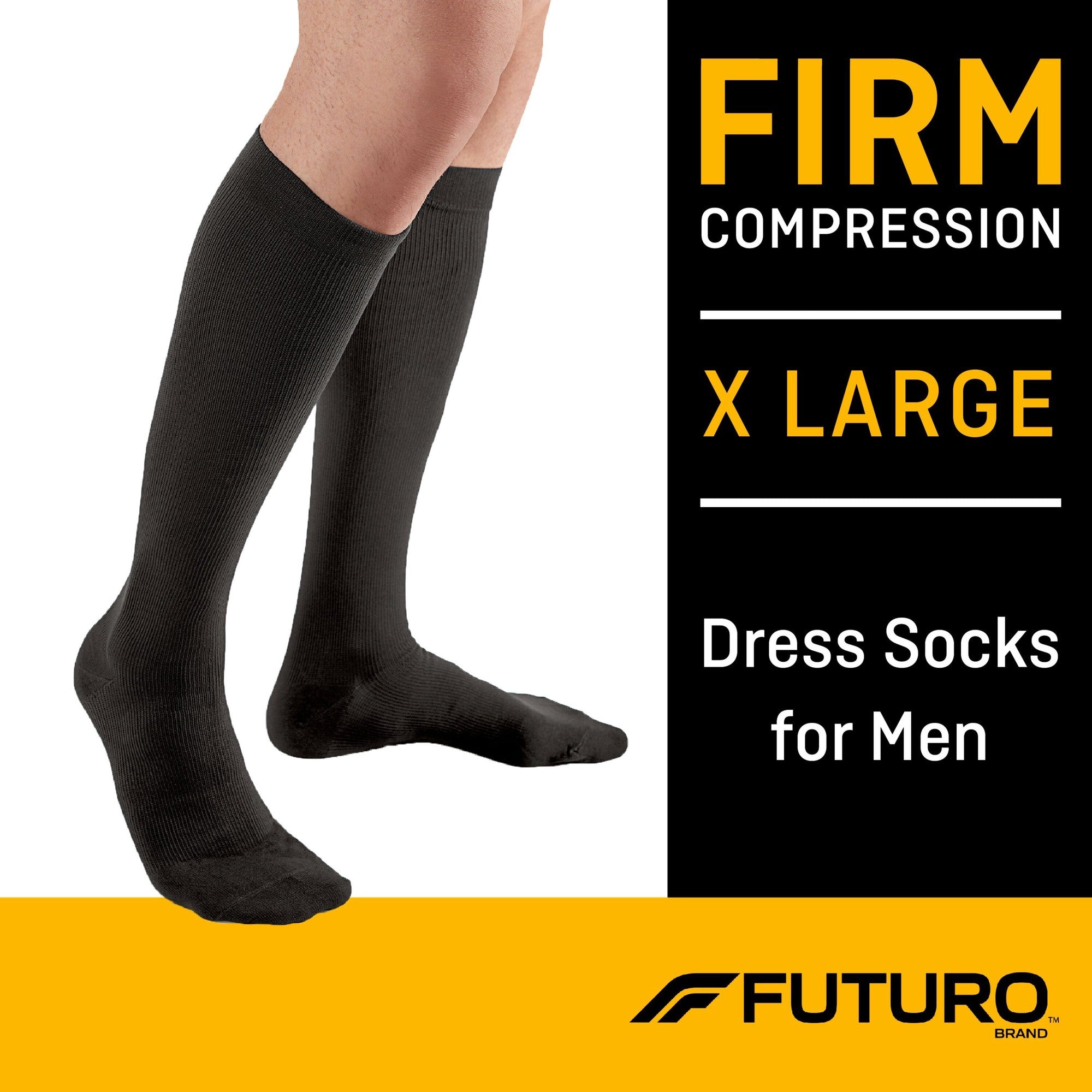 FUTURO Dress Socks for Men - Black L - Bellso